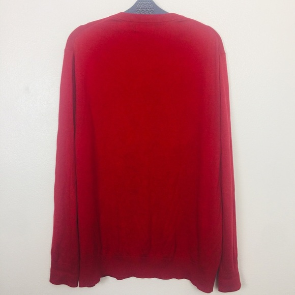 Nautica Sweater V Neck Red Men's XL Cotton Modal - Picture 5 of 8